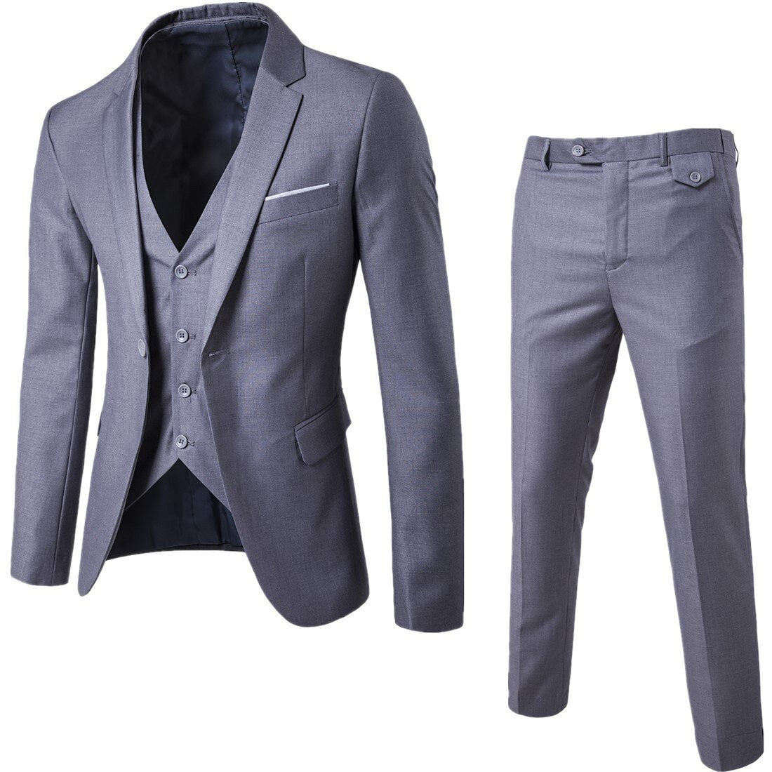 Men's 3 Piece Suits Elegant Wedding Dress Blazers Set Luxury Full Coat Pants Design With Business Fit Jacket And Vest