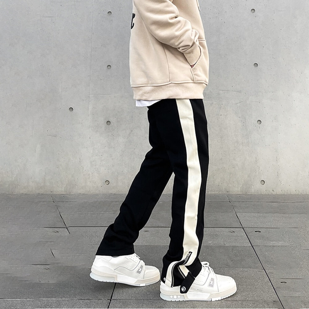 Casual Pants Men Streetwear Striped Pantalones Elastic Waist Street Fashion Autumn Y2k Slim Vintage Jogger Fit Summer Trousers