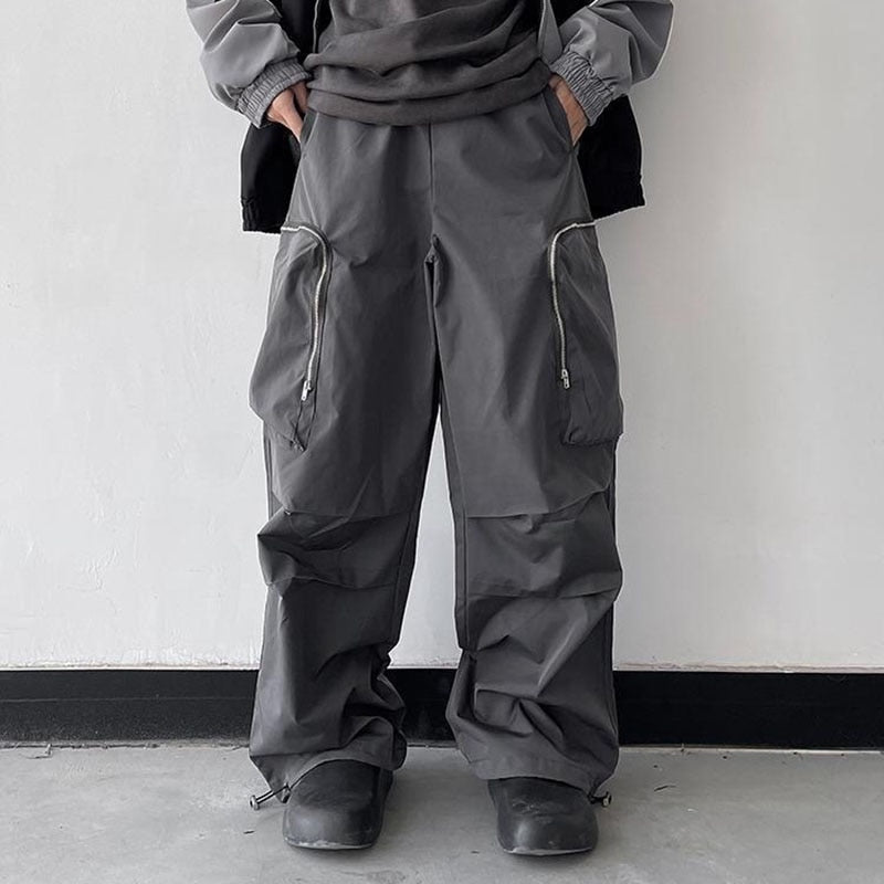 Baggy Black Oversize Men's Cargo Pants Japanese Streetwear Straight Trousers Male Vintage Loose Casual Pocket HipHop