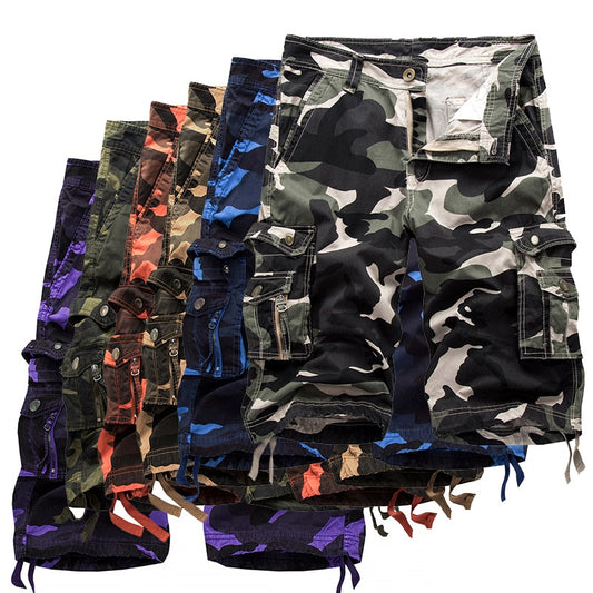 Casual Cargo Shorts Men Plus Size Summer Short Pants Military Camouflage Multi-Pocket Fifth Trousers Loose Bermudas Men Shorts