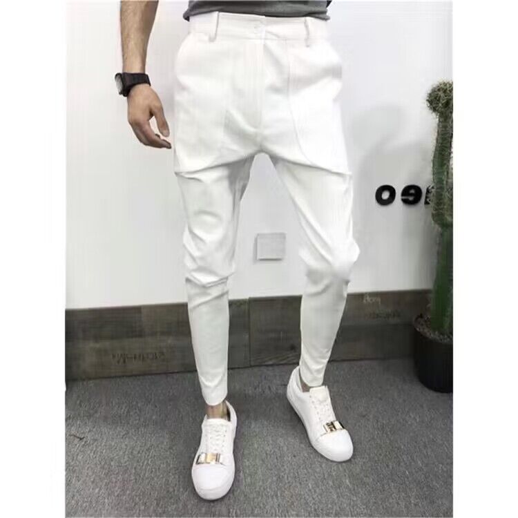 2023 Spring Summer Men Suit Pants Fashion Casual Business Pants Men Slim Fit Ankle Length Office Trousers Men Dress Pants F51