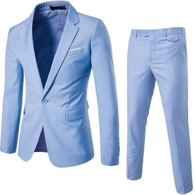 Men Blazers 3 Pieces Sets Business 2 Suits Vest Pants Blue Coats Wedding 2022 Formal Elegant Jackets Korean Luxury Free Shipping