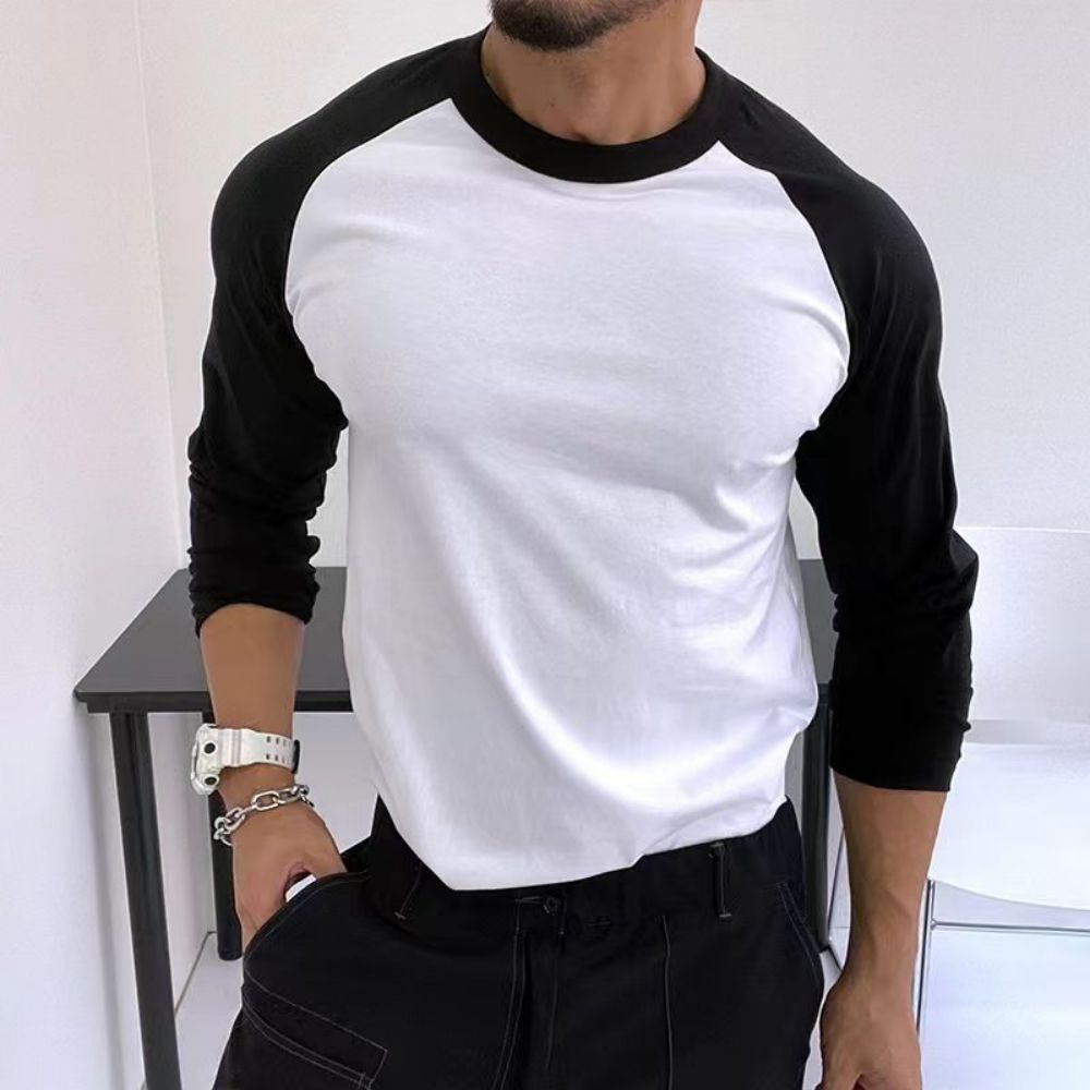 2023 Autumn Winter Long Sleeve T Shirt Men Muti Color O Neck 100% Cotton Male Female Casual Slim Fit Raglan Clothes Tees Tops