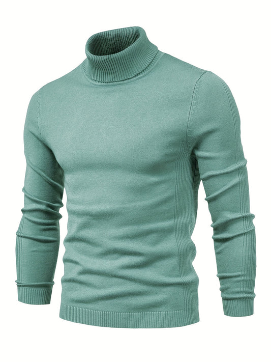 Foruwish - All Match Best Sellers Autumn Winter Pullover Men Solid Turtleneck Sweaters