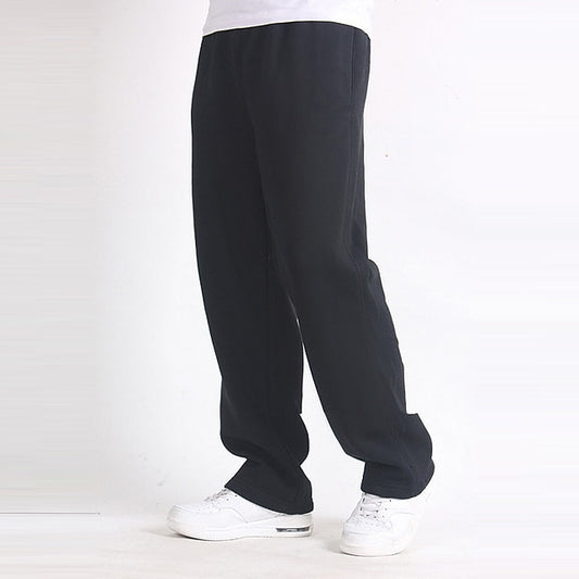 Men's Sweatpants Joggers Trousers Elastic Waist Straight Leg Solid Color Plain Breathable Comfortable Full Length Sports Outdoor Daily Wear Cotton Blend Casual / Sporty Athleisure Black Wine