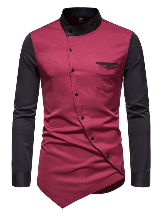 Make a Statement with this Stylish Men's Contrast Henley Shirt