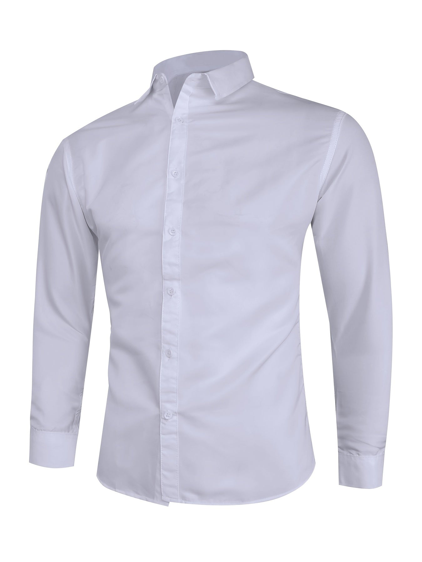 Solid Color Business Shirt: Slim Fit, Allows for a Sleek Look and Comfortable Wear.