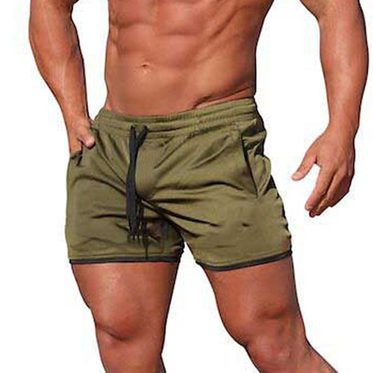 Men's Board Shorts 3 inch Shorts Workout Shorts Short Shorts Running Shorts Drawstring Elastic Waist Solid Color Camouflage Comfort Breathable Short Casual Daily Running Fashion Streetwear ArmyGreen