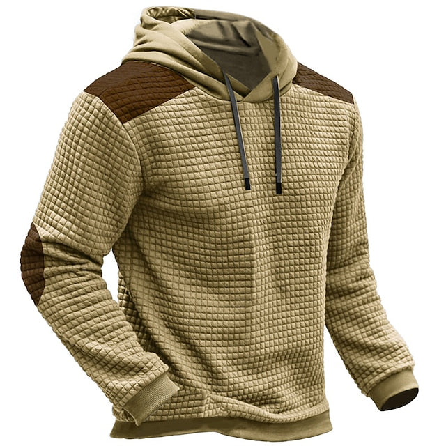 Men's Hoodie Blue Brown Green Khaki Hooded Color Block Patchwork Sports & Outdoor Daily Holiday Streetwear Cool Casual Spring &  Fall Clothing Apparel Hoodies Sweatshirts