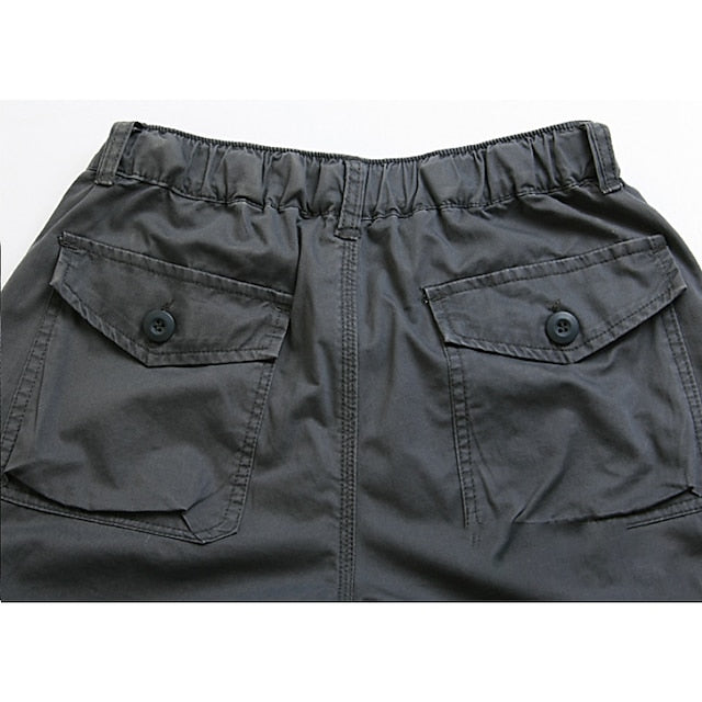 Men's Cargo Shorts Capri shorts Capri Pants Hiking Shorts Elastic Waist Multi Pocket With Belt Plain Comfort Breathable Calf-Length Daily Sports Streetwear Cotton Cotton Blend Stylish Casual / Sporty