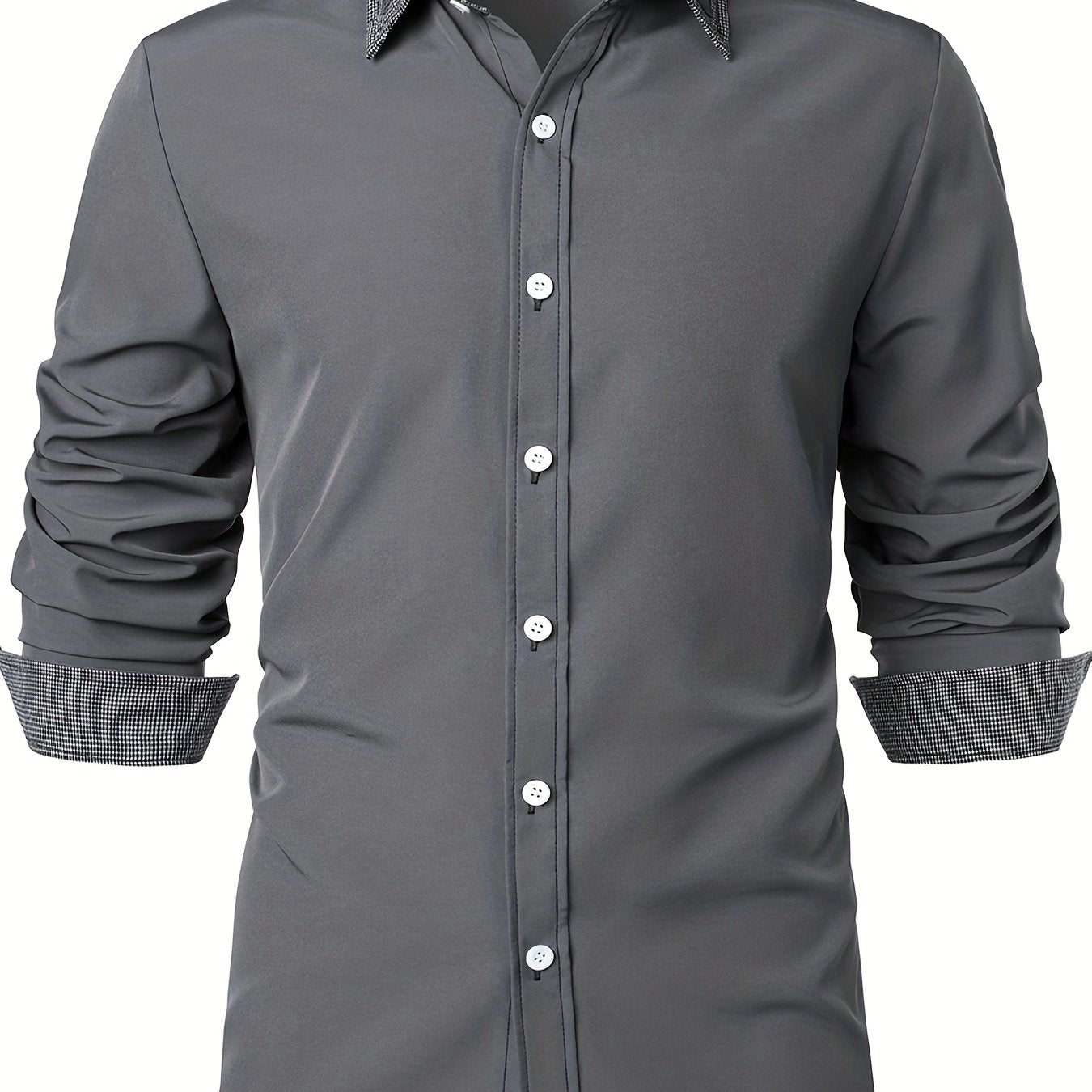 Stylish Men's Plaid Button Down Shirt - Perfect for Business Casual Dress and Comfortable Long Sleeves