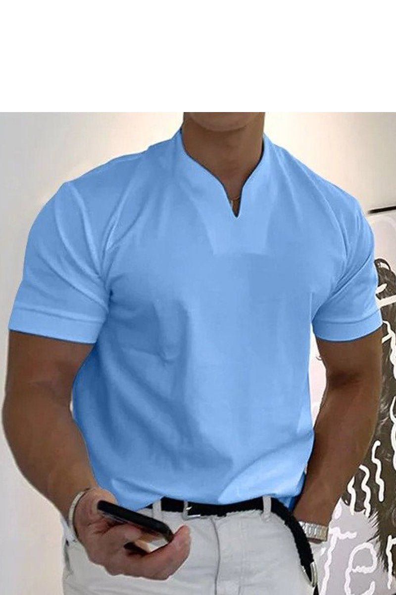 Foruwish - Men Gentlemans Business Short Sleeve Fitness T-Shirt