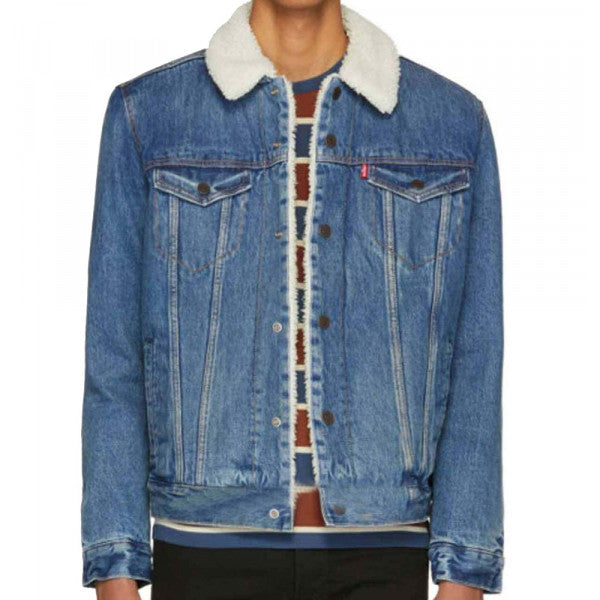 Foruwish - Men's Kayce Dutton Inspired Blue Denim Jacket US Size Gift For Kayce Fans Dress Like Kayce /Luke Grimes  West Style