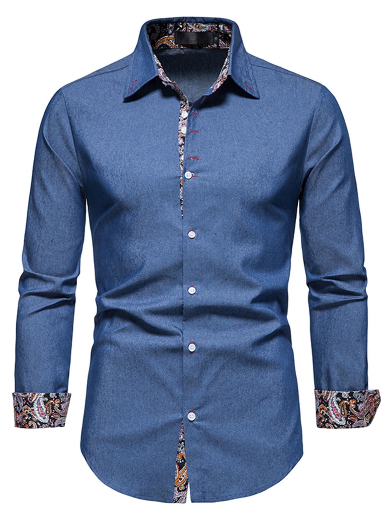 Stylish and Comfortable Men's Denim Clash Shirt with Long Sleeves