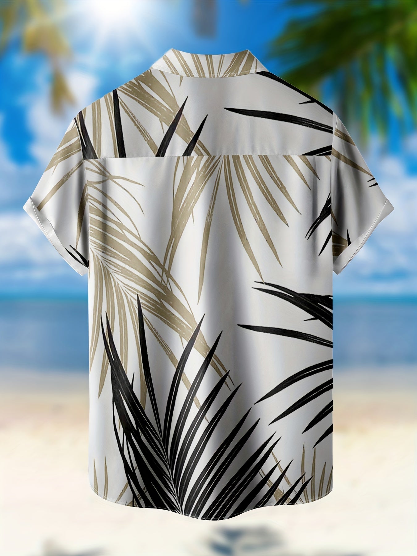 Coconut Print Men's Short Sleeve Shirt - Hawaiian Style Casual Wear