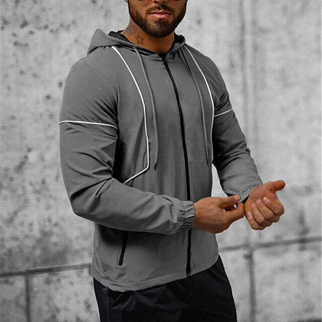 Men's Hoodie Outerwear Quarter Zipper Hoodie Black Navy Blue Gray Hooded Plain Patchwork Sports & Outdoor Daily Holiday Streetwear Cool Casual Spring &  Fall Clothing Apparel Hoodies Sweatshirts