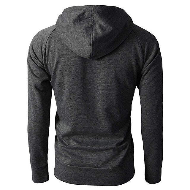 Men's Hoodie Full Zip Hoodie Jacket Outerwear Apricot Black Wine Army Green Navy Blue Hooded Plain Sports & Outdoor Daily Holiday Cool Casual Thin fleece Fall & Winter Clothing Apparel Hoodies