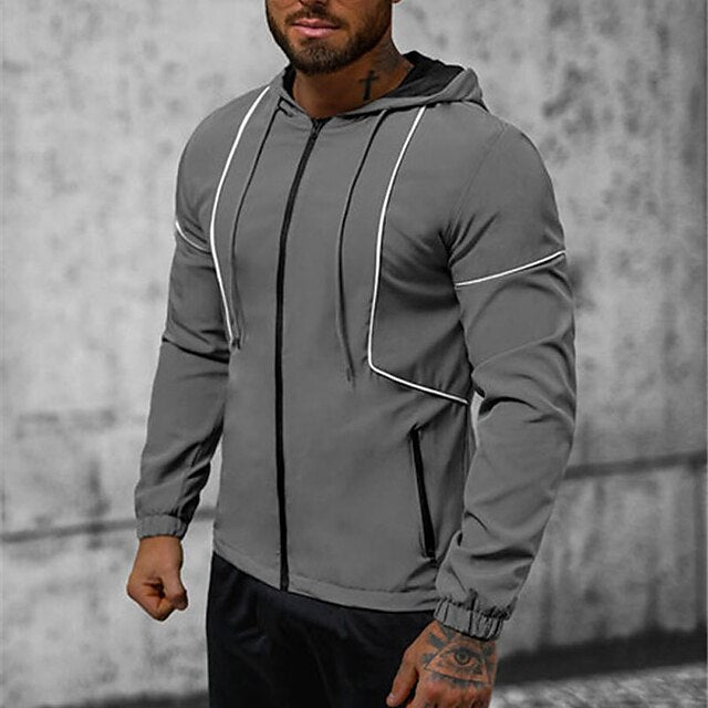 Men's Hoodie Outerwear Quarter Zipper Hoodie Black Navy Blue Gray Hooded Plain Patchwork Sports & Outdoor Daily Holiday Streetwear Cool Casual Spring &  Fall Clothing Apparel Hoodies Sweatshirts