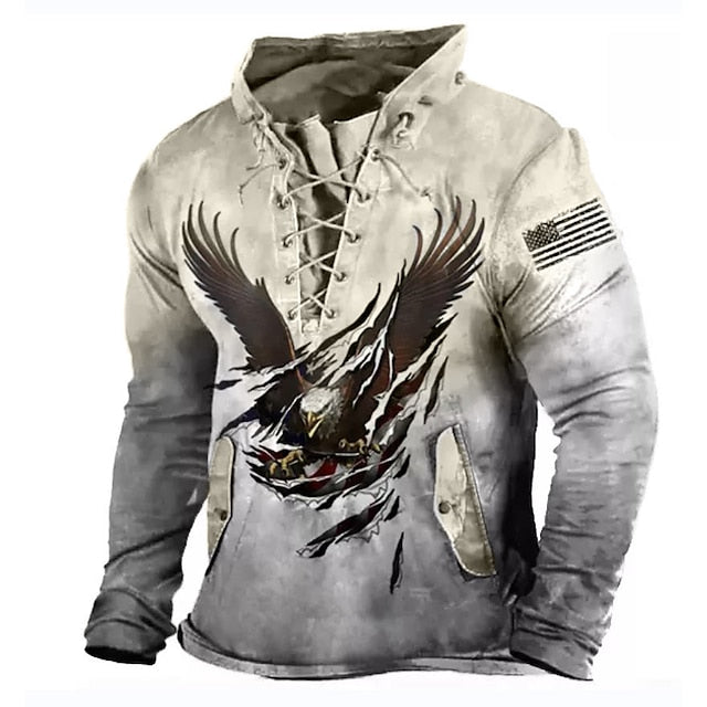Men's Unisex Sweatshirt Black Blue White Purple Brown Hooded Knights Templar Graphic Prints Lace up Print Sports & Outdoor Daily Sports 3D Print Designer Casual Big and Tall Spring &  Fall Clothing