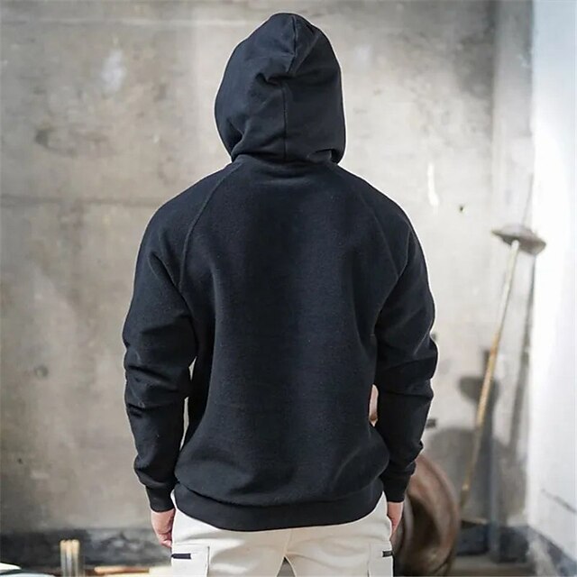 Men's Hoodie Black Navy Blue Green Coffee Hooded Plain Lace up Patchwork Sports & Outdoor Daily Holiday Streetwear Cool Casual Spring &  Fall Clothing Apparel Hoodies Sweatshirts