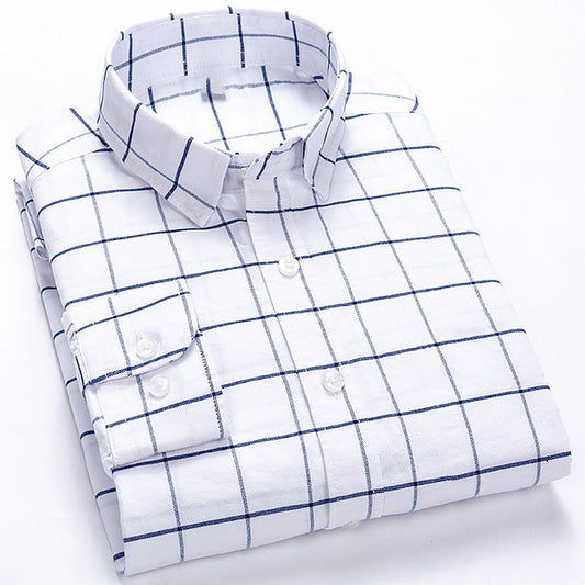 Men's Dress Shirt Button Down Shirt Collared Shirt Wine Black White Long Sleeve Plaid Turndown Spring Fall Wedding Outdoor Clothing Apparel