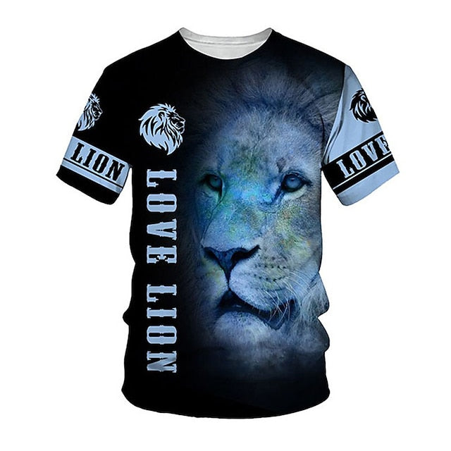 Men's Unisex T shirt Tee Tiger Graphic Prints Crew Neck Black-White Silver+golden Gold + Black Black Yellow 3D Print Outdoor Street Short Sleeve Print Clothing Apparel Sports Casual Big and Tall