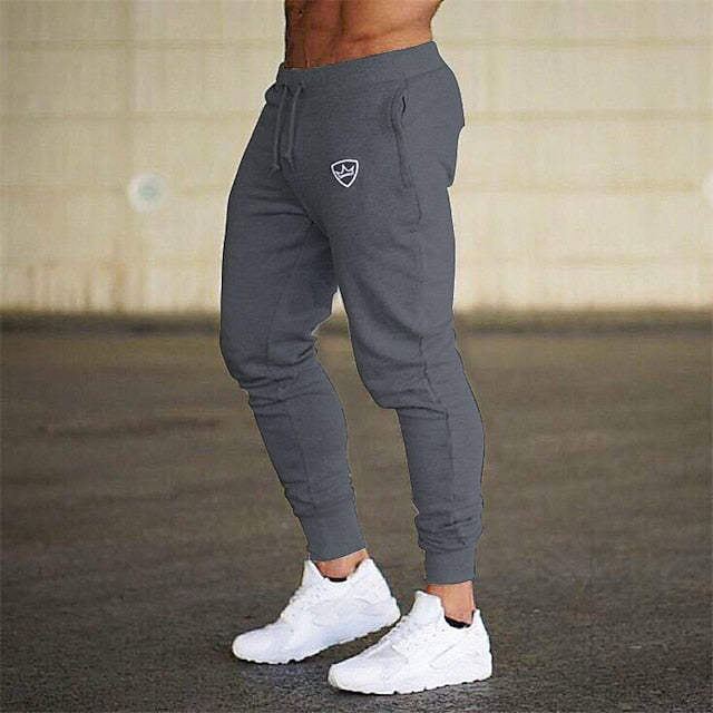 Men's Sweatpants Joggers Trousers Track Pants Drawstring Elastic Waist Geometric Pattern Sports Outdoor Cotton Blend Athleisure ArmyGreen Black