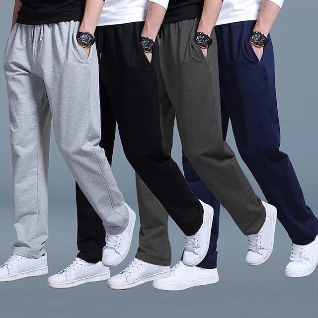 Men's Sweatpants Joggers Casual Pants Drawstring Elastic Waist Straight Leg Plain Outdoor Going out Fashion Streetwear Black Royal Blue Micro-elastic