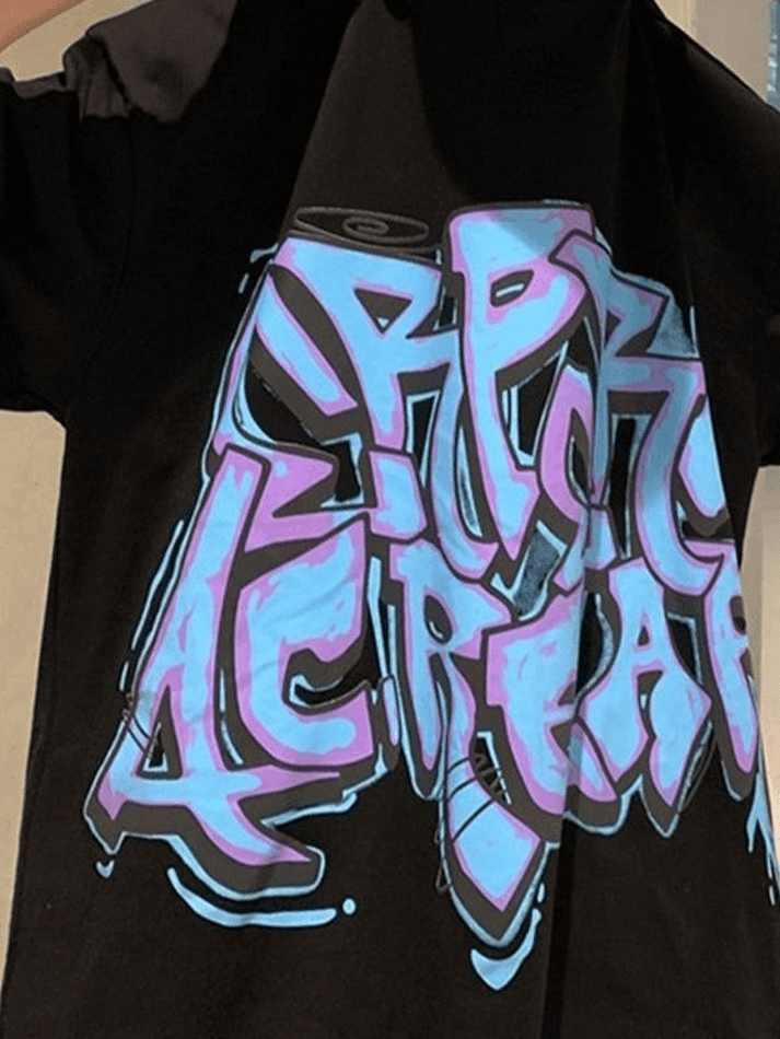 Foruwish - Men's Graffiti Letter Graphic Tee