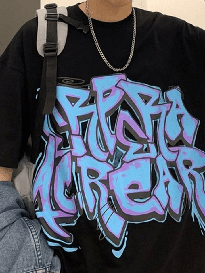 Foruwish - Men's Graffiti Letter Graphic Tee