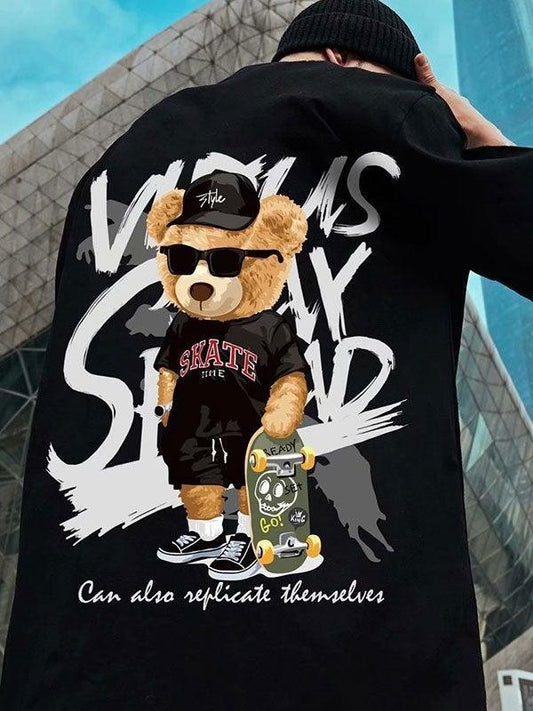 Foruwish - Men's Skate Bear Graphic Tee