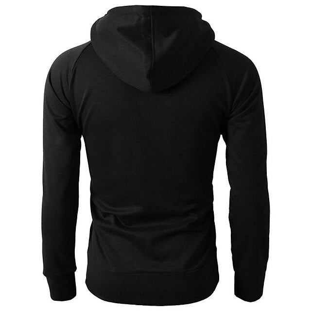 Men's Hoodie Full Zip Hoodie Jacket Outerwear Apricot Black Wine Army Green Navy Blue Hooded Plain Sports & Outdoor Daily Holiday Cool Casual Thin fleece Fall & Winter Clothing Apparel Hoodies