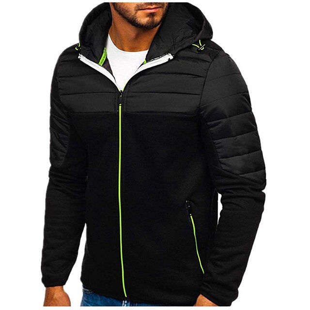 Men's Hoodie Full Zip Hoodie Jacket Outerwear Black Navy Blue Gray Hooded Color Block Patchwork Sports & Outdoor Daily Holiday Streetwear Cool Casual Fall & Winter Clothing Apparel Hoodies