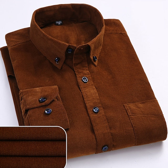 Men's Dress Shirt Black Red Light Brown Long Sleeve Turndown Spring &  Fall Wedding Going out Clothing Apparel