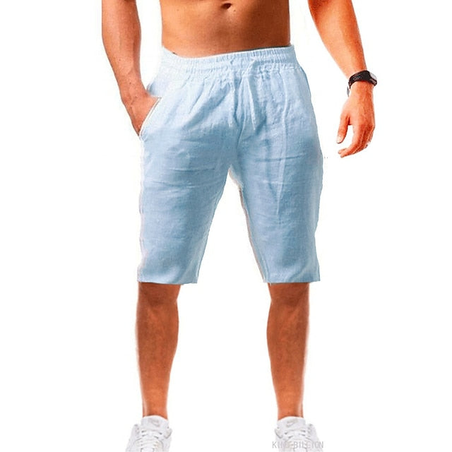 Men's Shorts Linen Shorts Summer Shorts Beach Shorts Drawstring Plain Business Beach Yoga Linen / Cotton Blend Hawaiian Casual Light Khaki. Black