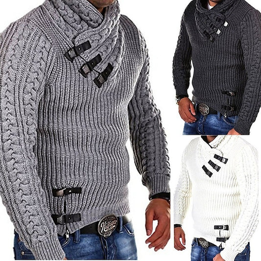 Men's Sweater Pullover Sweater Jumper Ribbed Cable Knit Cropped Knitted Solid Color V Neck Stylish Basic Outdoor Daily Clothing Apparel Fall Winter Black White S M L