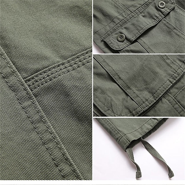 Men's Cargo Pants Cargo Trousers Trousers Work Pants Multi Pocket Plain Comfort Breathable Casual Daily Streetwear Sports Fashion ArmyGreen Grass Green Micro-elastic