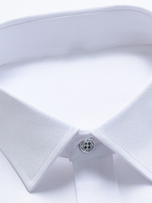 Men's Dress Shirt Light Pink Black White Long Sleeve Plain Turndown Spring &  Fall Wedding Office / Career Clothing Apparel
