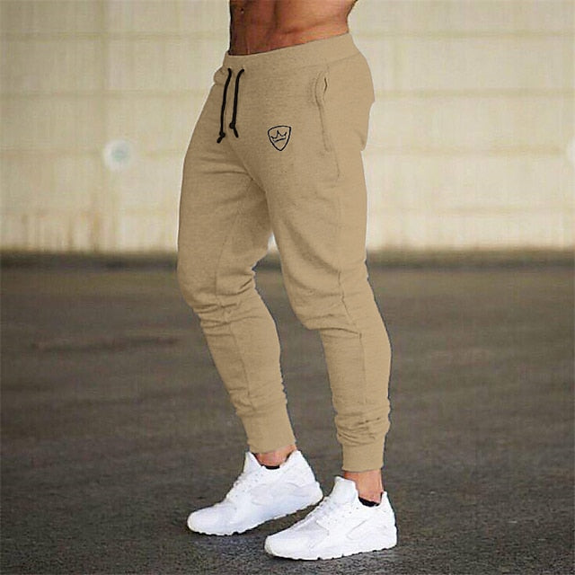 Men's Sweatpants Joggers Trousers Track Pants Drawstring Elastic Waist Geometric Pattern Sports Outdoor Cotton Blend Athleisure ArmyGreen Black