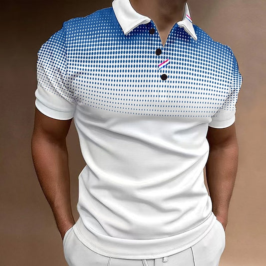 Men's Sport Polo Golf Shirt Casual Holiday Lapel Short Sleeve Fashion Basic Gradient Button Summer Regular Fit Wine Black White Navy Blue Orange Gray Sport Polo