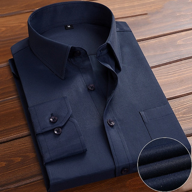 Men's Button Up Shirt Dress Shirt Collared Shirt French Cuff Shirts Black White Pink Long Sleeve Waves Turndown All Seasons Wedding Work Clothing Apparel Button-Down