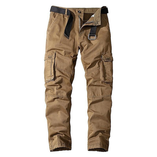 Men's Cargo Pants Cargo Trousers Trousers Work Pants Multi Pocket 6 Pocket Plain Comfort Breathable Casual Daily Streetwear Cotton Blend Sports Fashion ArmyGreen Black Micro-elastic