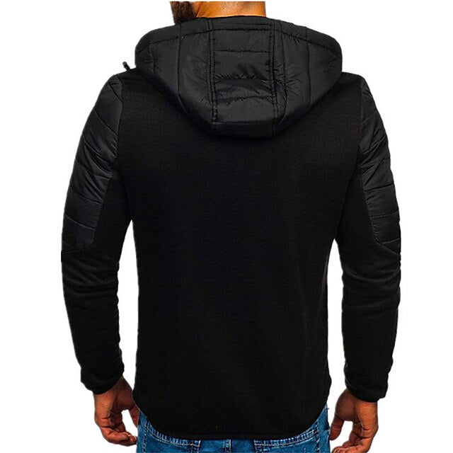 Men's Hoodie Full Zip Hoodie Jacket Outerwear Black Navy Blue Gray Hooded Color Block Patchwork Sports & Outdoor Daily Holiday Streetwear Cool Casual Fall & Winter Clothing Apparel Hoodies