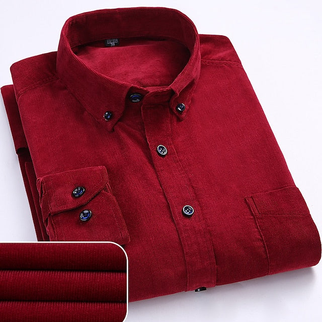 Men's Dress Shirt Black Red Light Brown Long Sleeve Turndown Spring &  Fall Wedding Going out Clothing Apparel