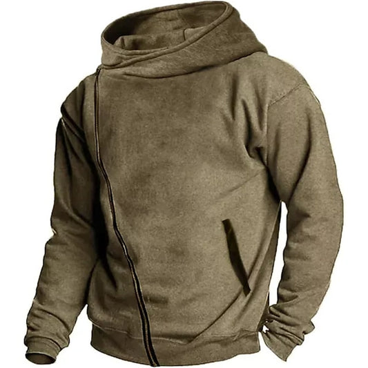 Men's Hoodie Full Zip Hoodie Brown Hooded Plain Sports & Outdoor Daily Holiday Streetwear Cool Casual Spring &  Fall Clothing Apparel Hoodies Sweatshirts