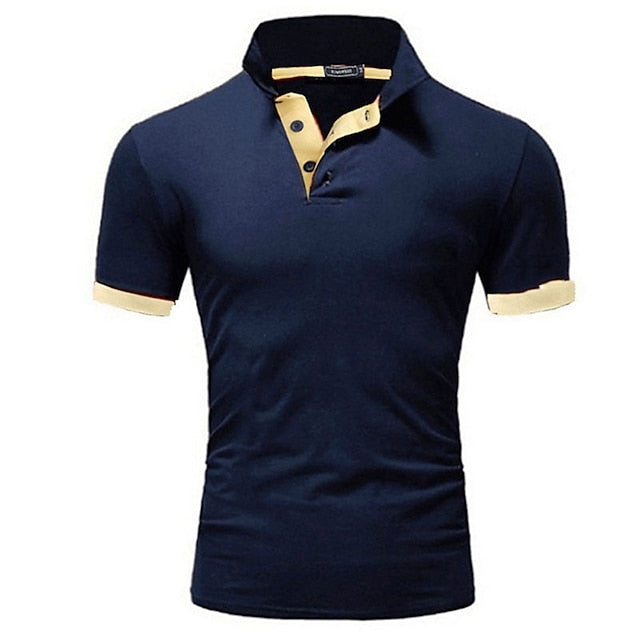 Men's Polo Shirt Golf Shirt Outdoor Casual Polo Collar Classic Short Sleeve Basic Classic Solid Color Button Front Button-Down Summer Regular Fit Apple Green Light Pink Golden yellow Lake blue Black