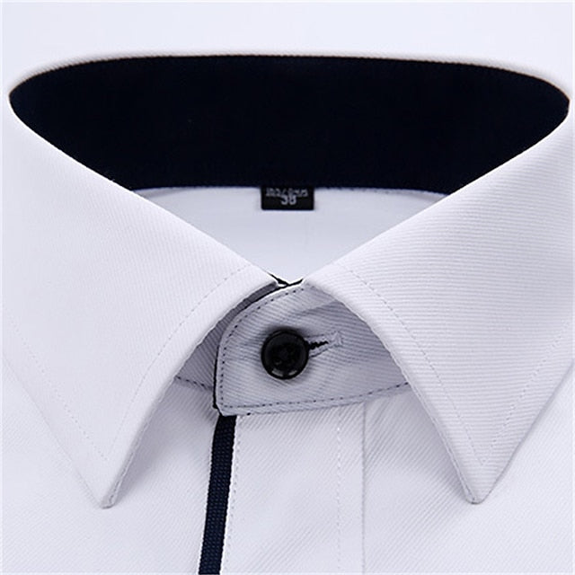 Men's Dress Shirt Black-White Black White Long Sleeve Stripes and Plaid Square Neck Spring &  Fall Wedding Daily Wear Clothing Apparel Print