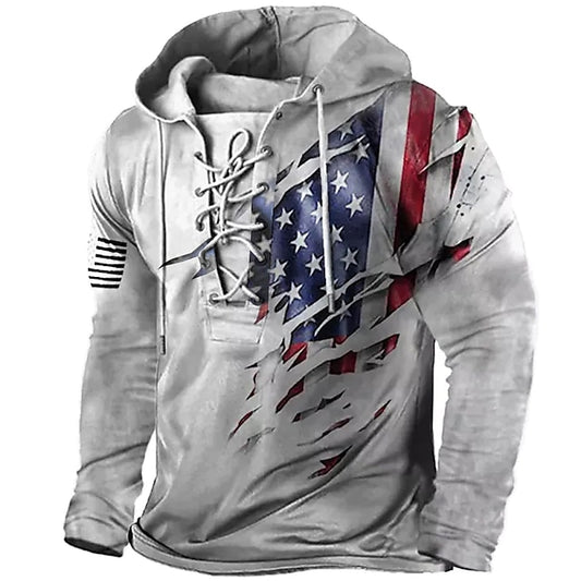 Men's Unisex Pullover Hoodie Sweatshirt Green Blue Pink Light Green Brown Hooded Graphic Prints National Flag Lace up Print Sports & Outdoor Daily Sports 3D Print Basic Streetwear Designer Spring