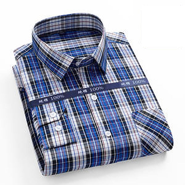 Men's  Dress Shirt Plaid  Check Shirt  Curve Square Neck  Work Street Long Sleeve collared shirts Clothing Apparel Designer Business Lightweight Formal