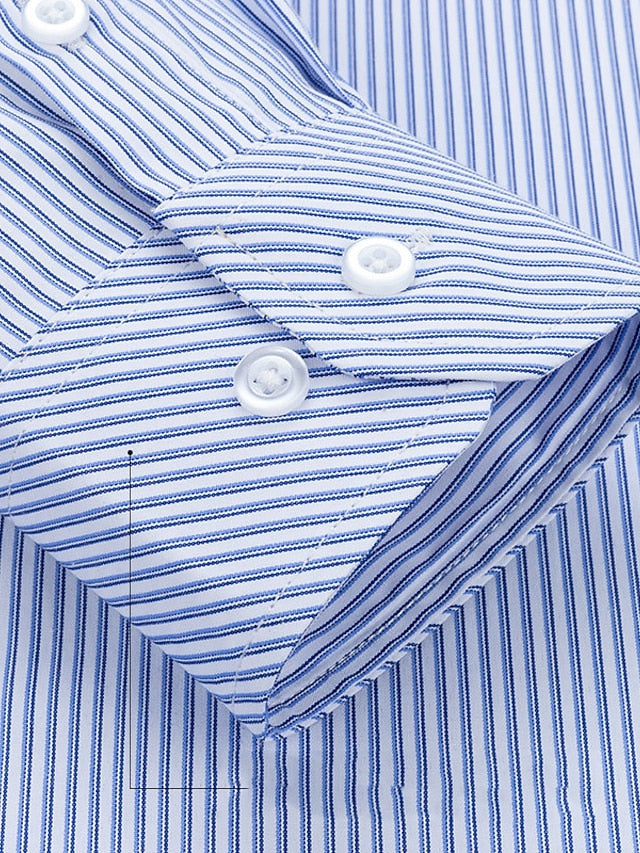 Men's Button Up Shirt Dress Shirt Collared Shirt Non Iron Shirt A B C Long Sleeve Striped Collar Spring &  Fall Wedding Work Clothing Apparel Button-Down